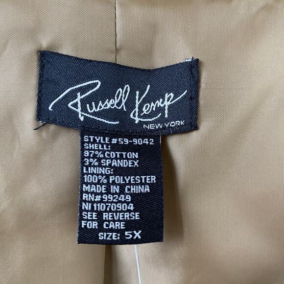 Russel Kemp Catherines Swing Blazer Jacket Women 5X Tan Khaki Embroidered Eyelet - Picture 5 of 11